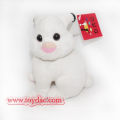 Peluche mini conejo blanco anillo de juguete